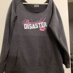 Beautiful Disaster Off The Shoulder Sweatshirt 2X